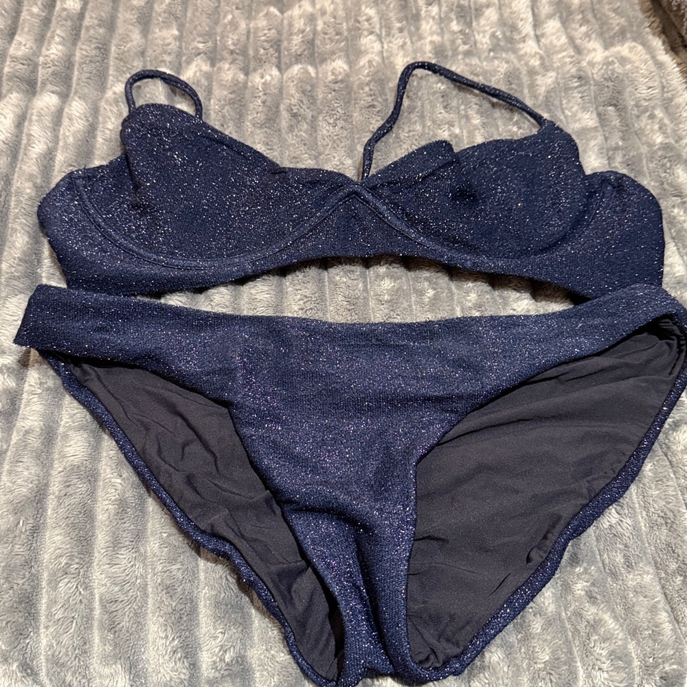 Sparkly Navy Bikini Bottom PQ swim
